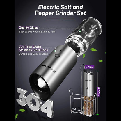 salt and pepper grinder set, USB rechargeable