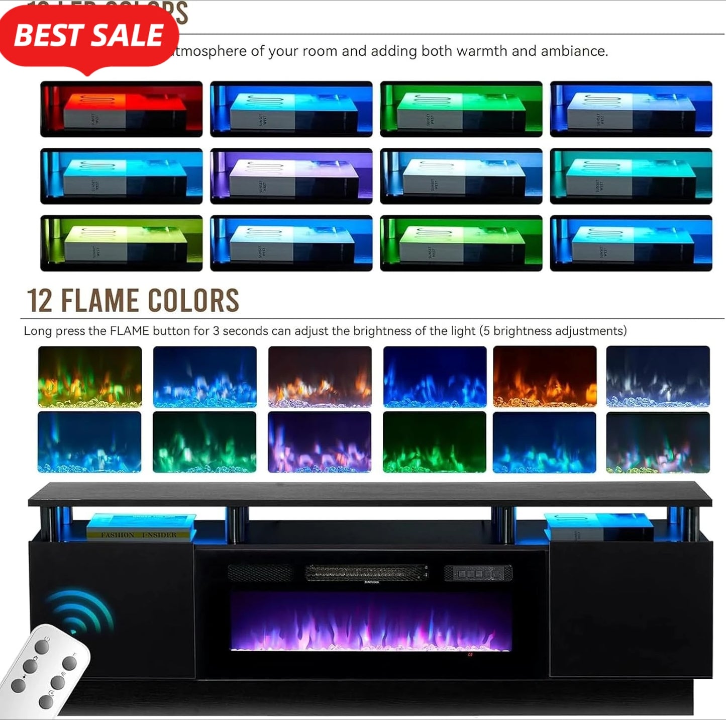 hot-selling Stand with 36" Electric Fireplace
