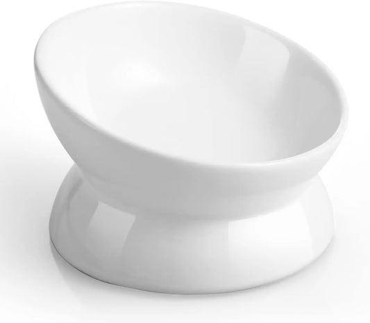 Elevated Cat Bowl, 5 Oz Ceramic Raise