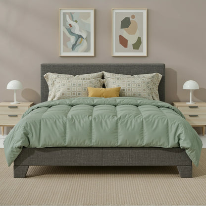 Full/Queen/King Upholstered Bed Frame Adjustable Linen Headboard