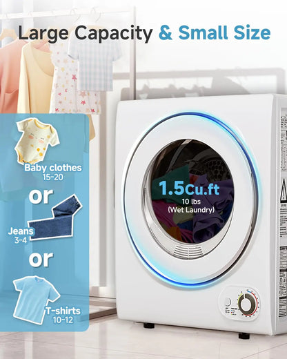 110V Portable Dryer 850W Stainless Steel Tub Four Automatic Modes