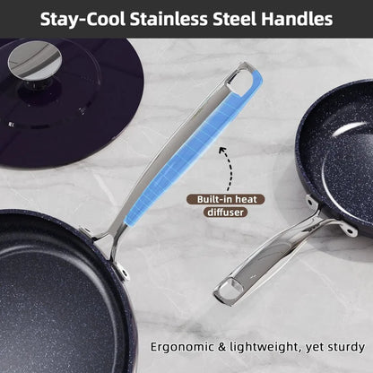 13Pc Lightweight Cookware Set, Non-Stick, Stay-Cool Handles