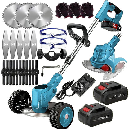 Wireless portable weed trimmer for lawn trimming
