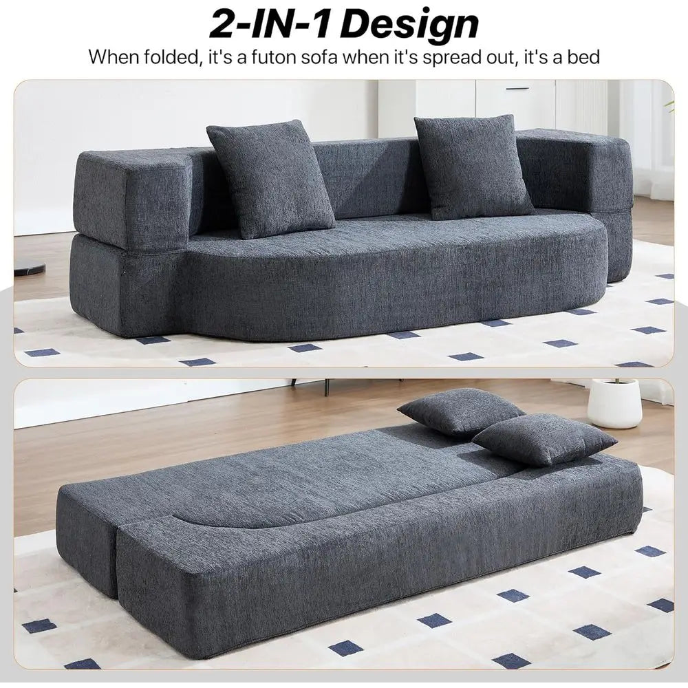 Twin Size Convertible Sleeper Sofa with Breathable Foam