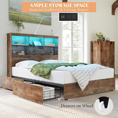 3-Piece Bedroom Set: Queen Bed Frame, 2 Nightstands