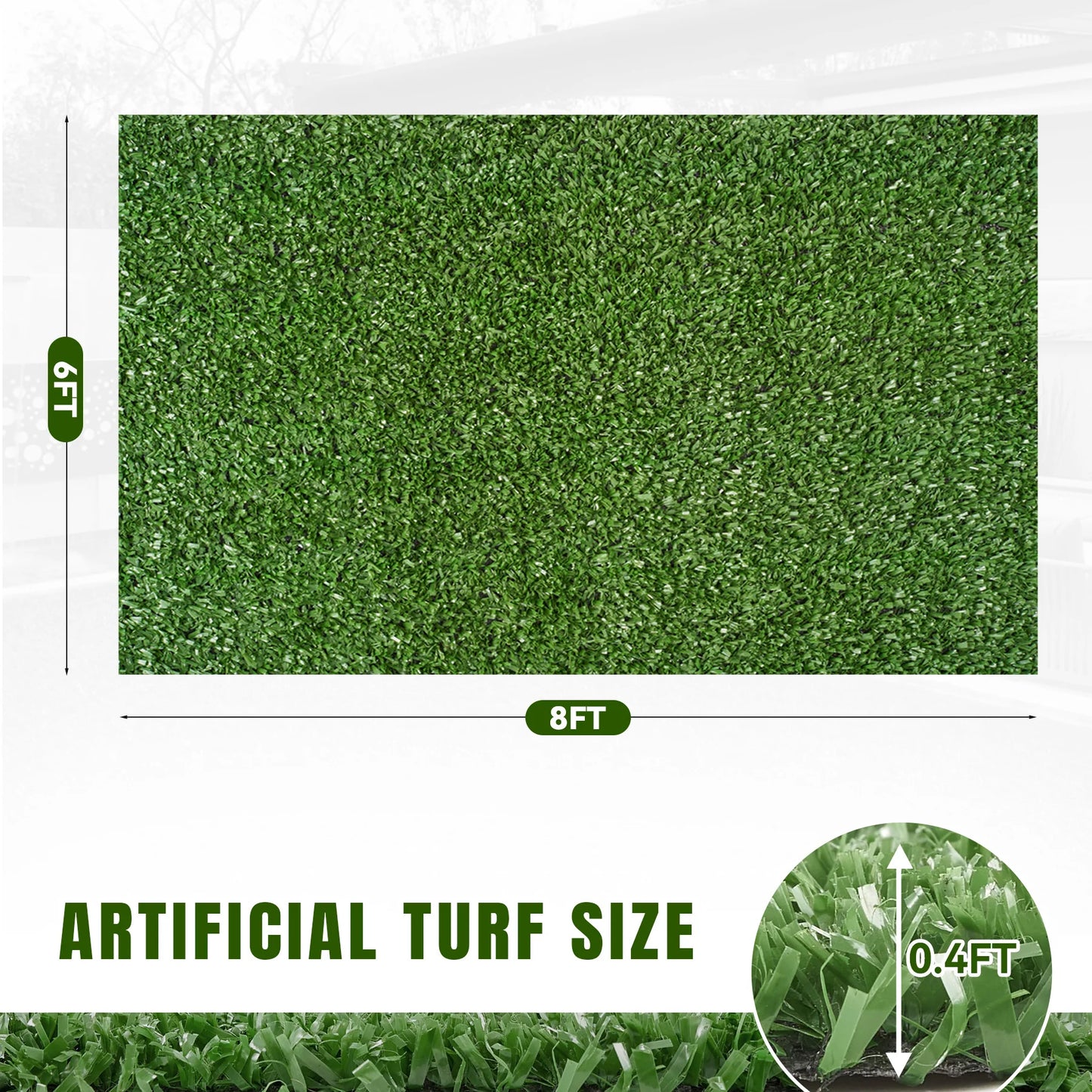 7FT×12FT Realistic Artificial Turf Grass  Pet Dog-Friendly