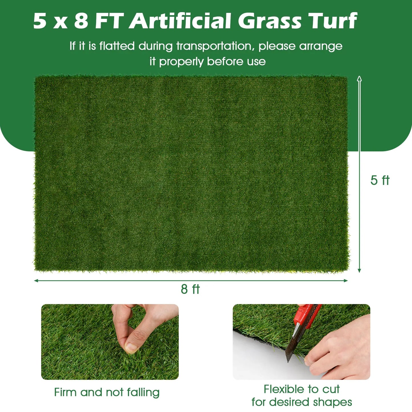 5 x 8 FT Artificial Grass Turf Drainage Holes