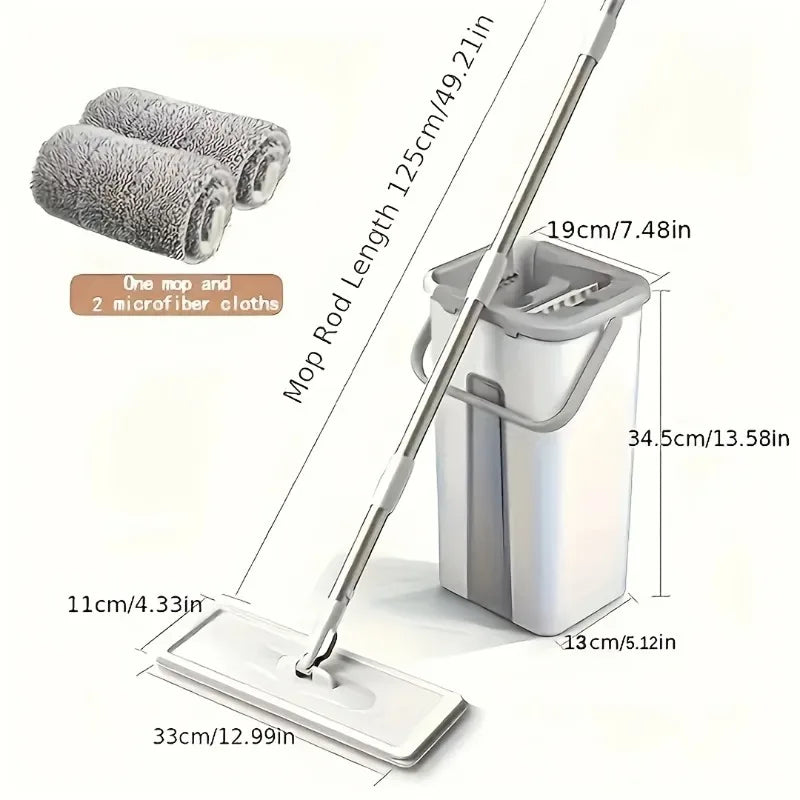 Hands-Free Flat Mop & Bucket Set