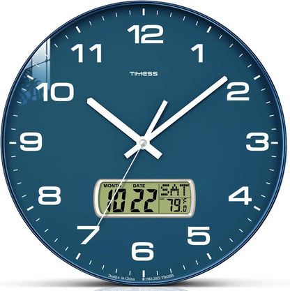 Calendar Wall Clock,3 Sizes 4 Colors
