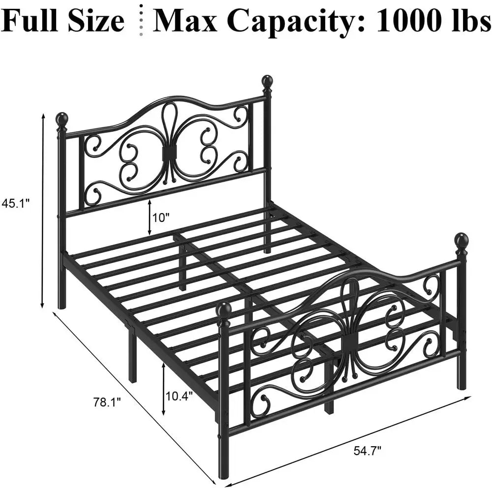 Full Metal Platform Bed. No Box Spring Required