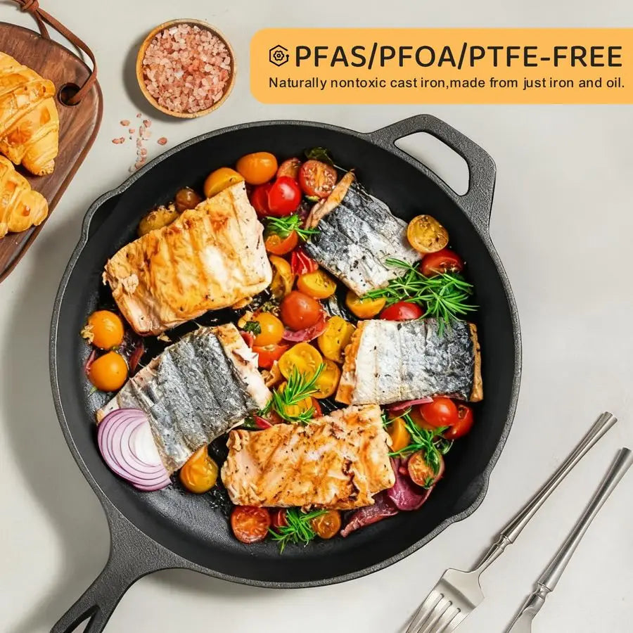 Cast Iron Skillet Seasoned Pan Cookware Set