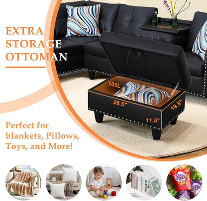 Sectional Sofa Couch, Modern, Chaise Lounge, 2 Pillows