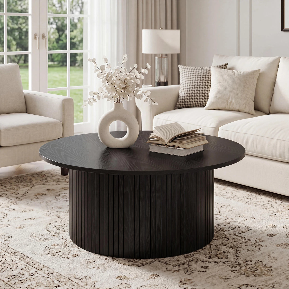 31.5" Mid Century Modern Round Coffee Table