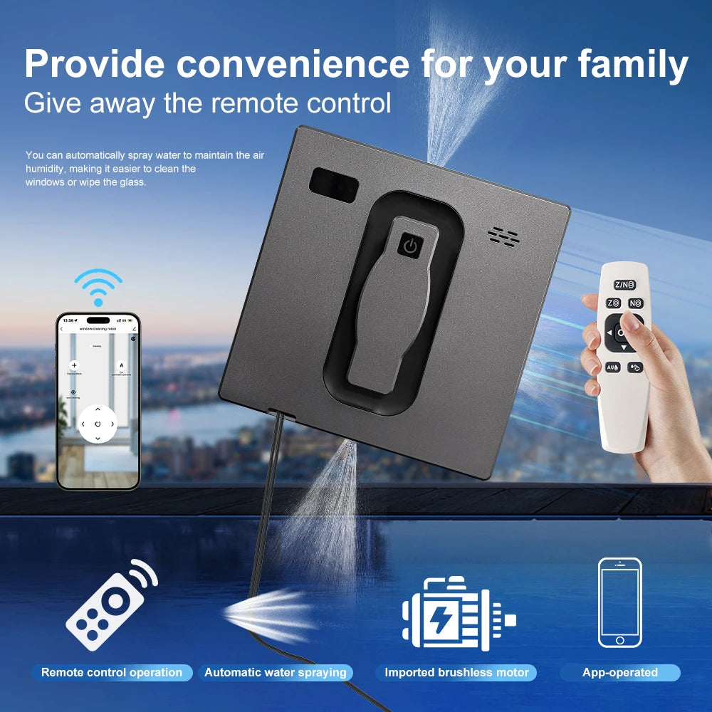 Robot Window Cleaner,Dual Water Spray