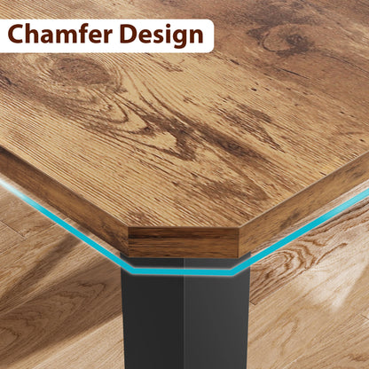 Dining Table 78 Inch Rectangular cut corners