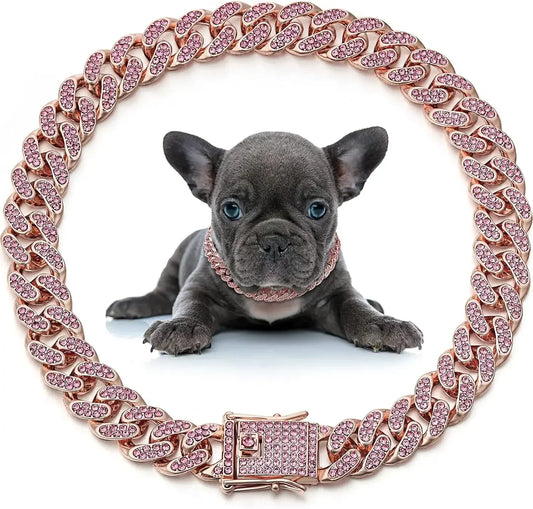 Dog Chain Collar Diamond Cuban Link Cat
