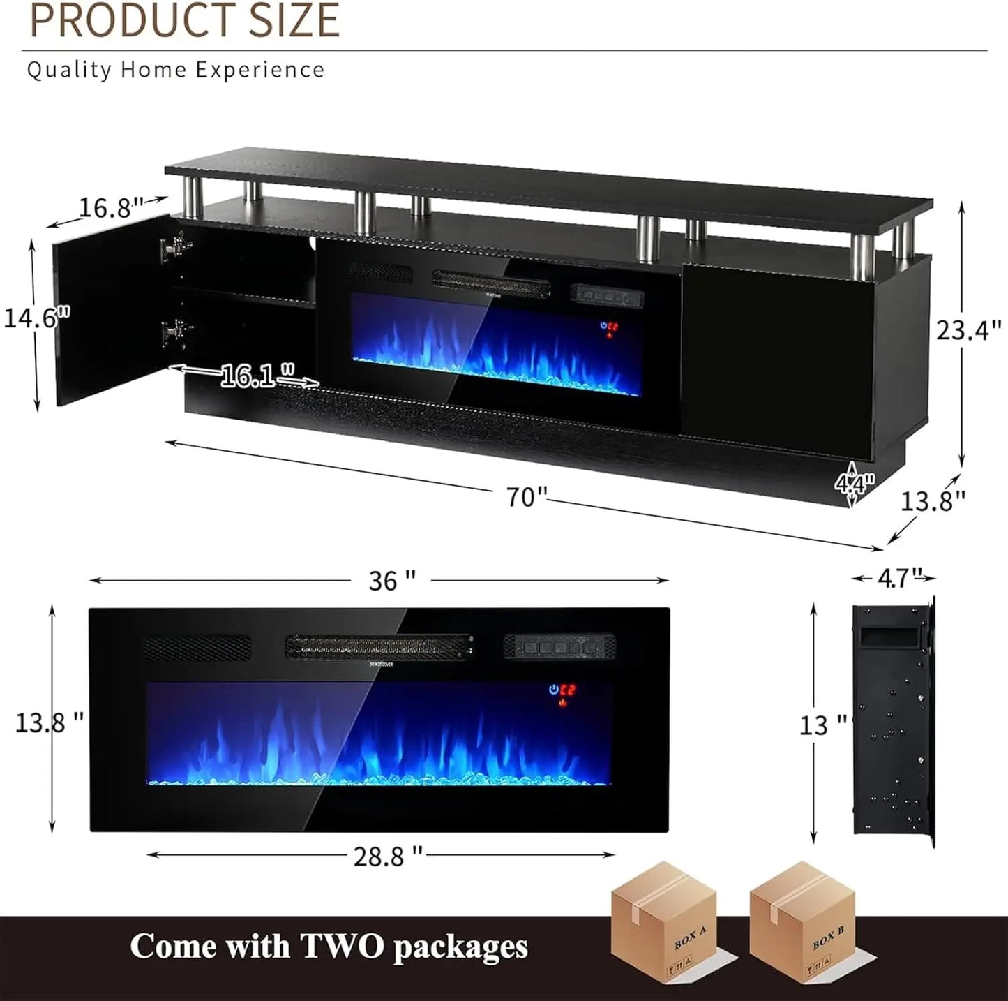 hot-selling Stand with 36" Electric Fireplace