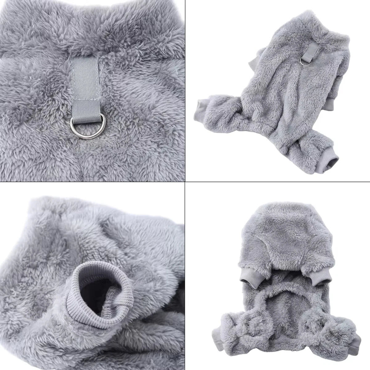 Winter Warm Pet Clothes Soft Flannel Dog Jumpsuit