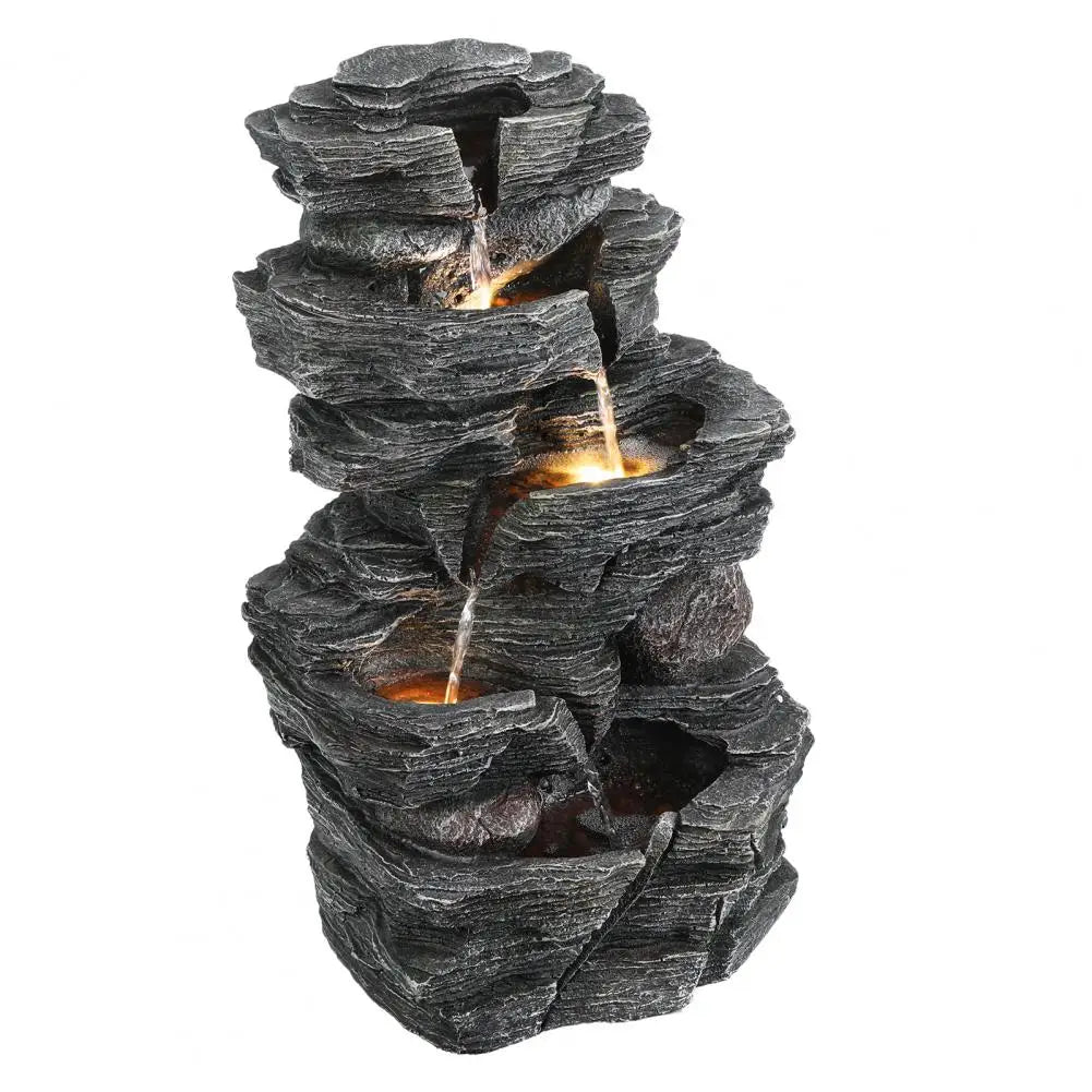 Waterfall-style Rock Water Feature Fountain, Garden Waterfall