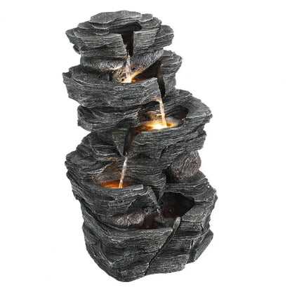 Waterfall-style Rock Water Feature Fountain, Garden Waterfall