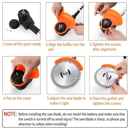 Wireless portable weed trimmer for lawn trimming