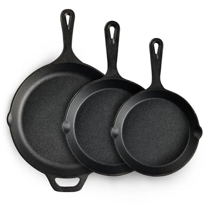 Cast Iron Skillet Seasoned Pan Cookware Set