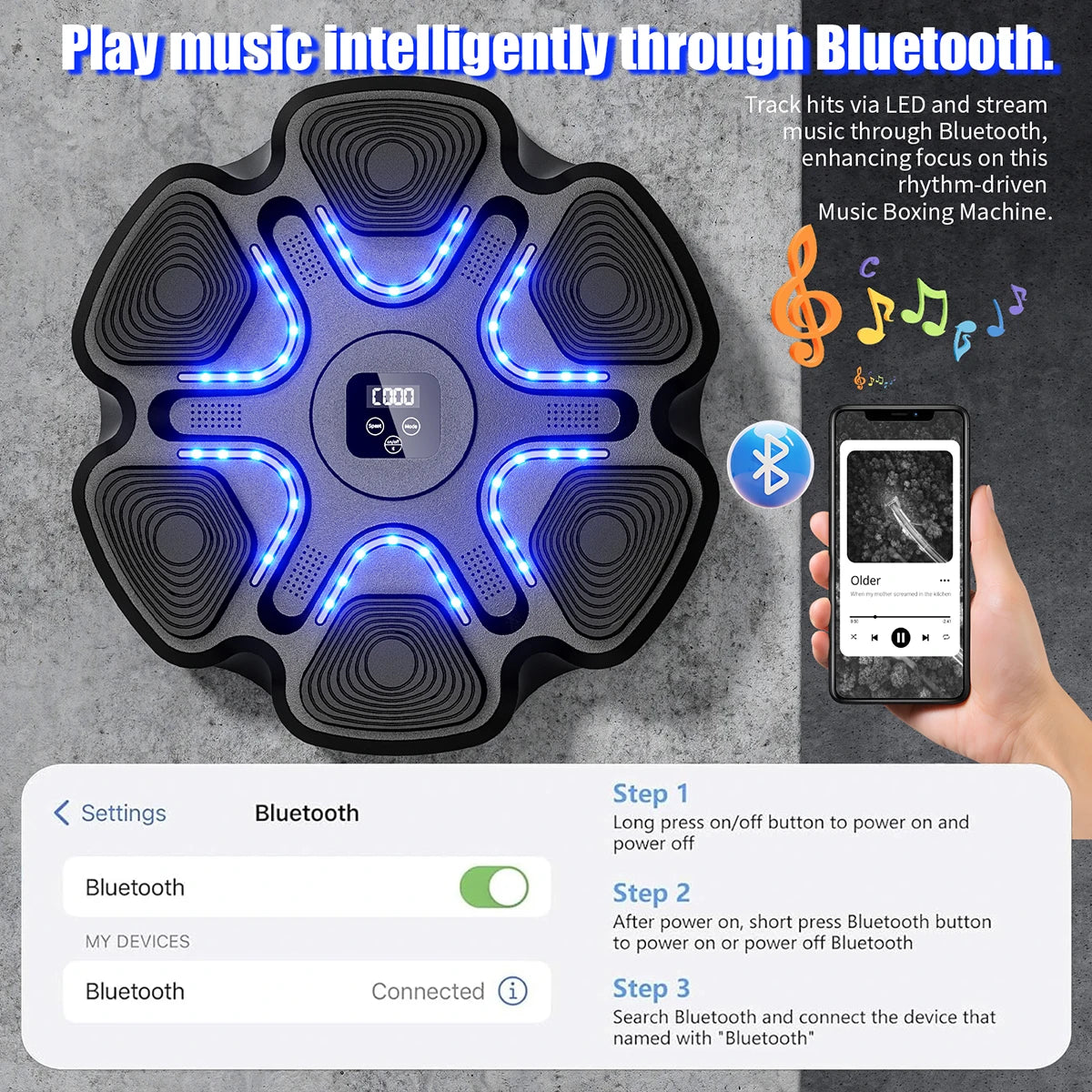 Music Boxing Machine, Smart Bluetooth Boxing Training