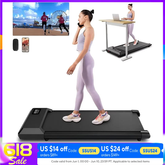 2-in-1 Home/Office 2.5 HP Walking,mini Treadmill