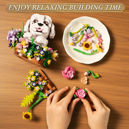 Dogs Bouquet Succulent Building Blocks Set