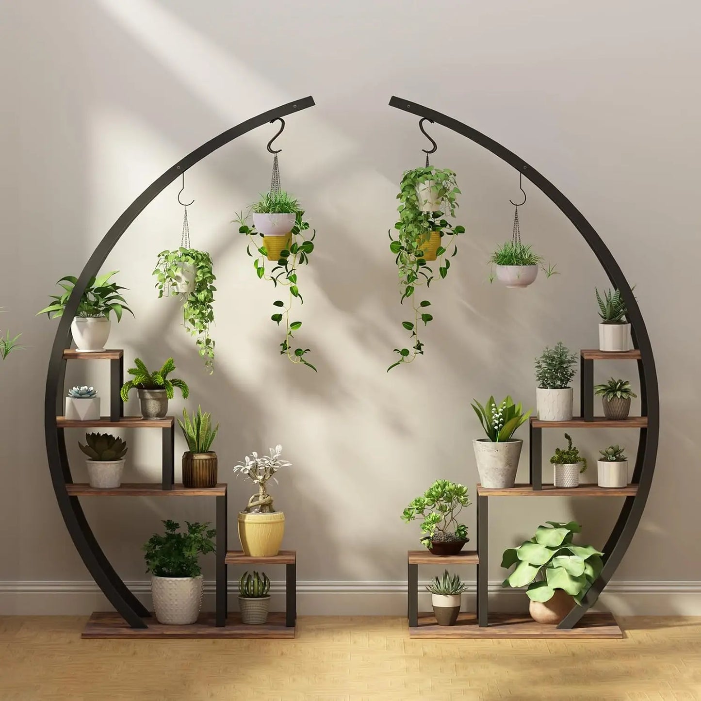 2pcs 5-Tier Metal Plant Stand Indoor, Lawn Living