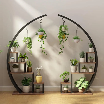 2pcs 5-Tier Metal Plant Stand Indoor, Lawn Living
