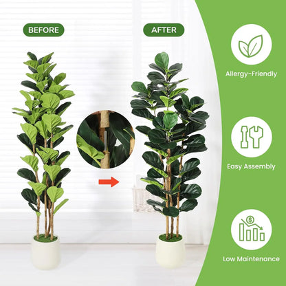 Fiddle Leaf Fig Tree with Pot Faux Trees