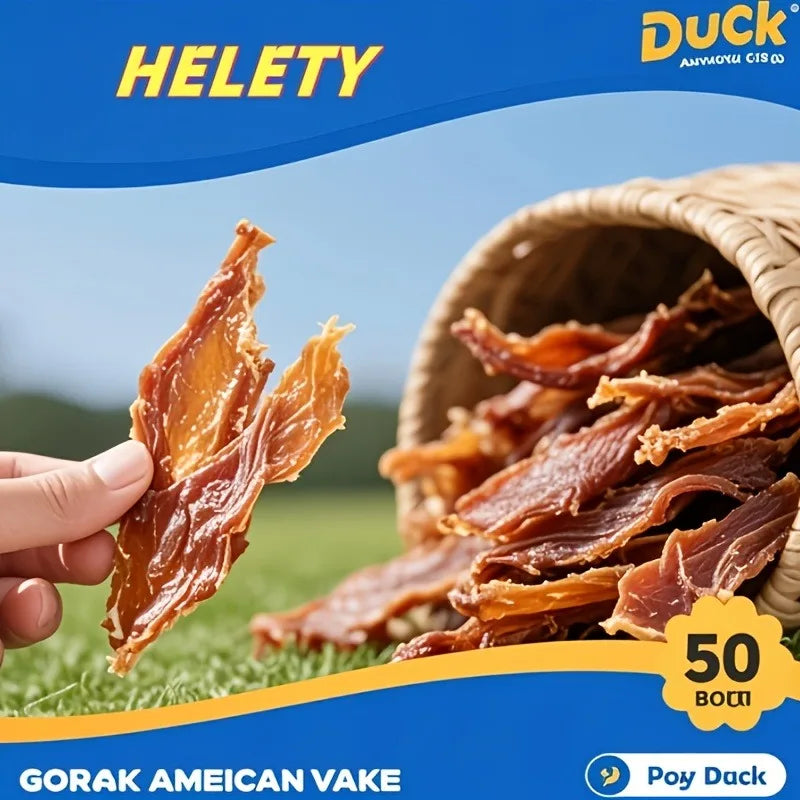 Duck Meat Jerky - Pet Teething Snack, Training Reward