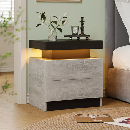 Cubehom LED Nightstands with 2 Drawers