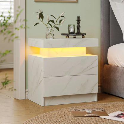 Cubehom LED Nightstands with 2 Drawers