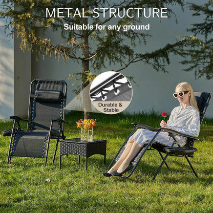 Portable Recliner Camping Patio Outdoor Lounge Chair