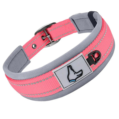 Padded Dog Collars, small Medium large, Reflective