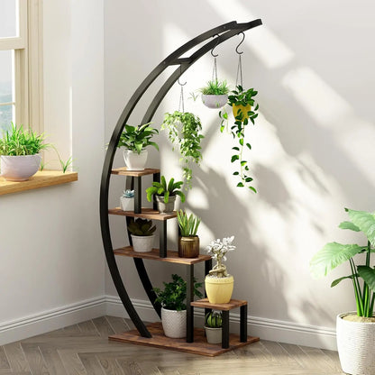 2pcs 5-Tier Metal Plant Stand Indoor, Lawn Living