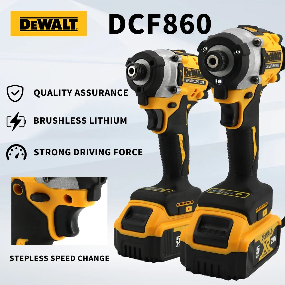 Dewalt DCF860 Wireless Brushless Screwdriver 20V Lightweight Impact Electric Tool Portable Power Drill for Home Improvement