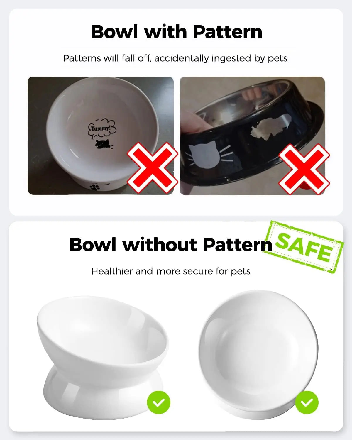 Elevated Cat Bowl, 5 Oz Ceramic Raise