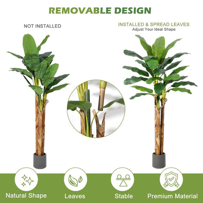 Artificial Banana Tree with Grey Planter