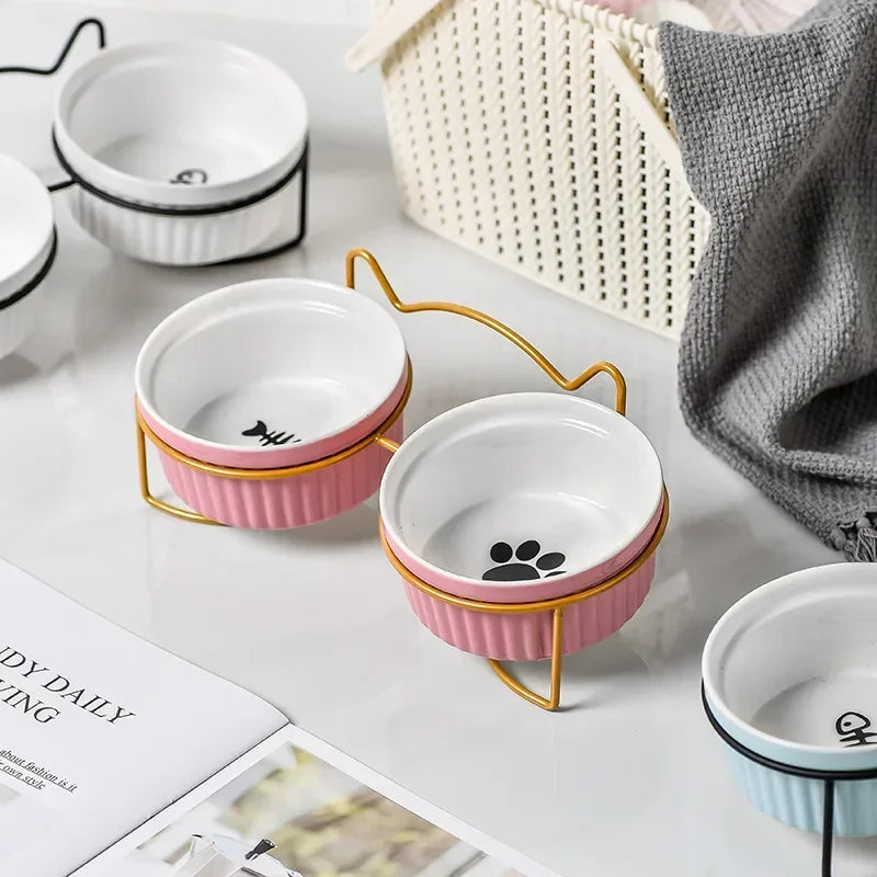 Single Or Double Tilt Bowl Ceramic for Pets