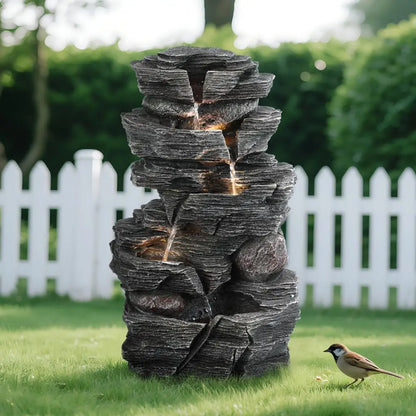 Waterfall-style Rock Water Feature Fountain, Garden Waterfall