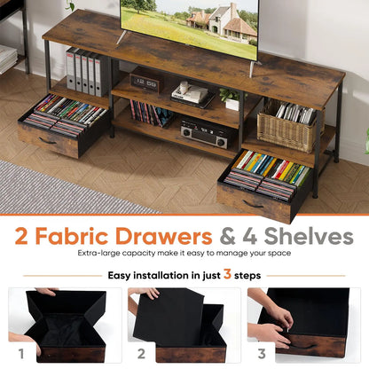 63IN Wooden Stand, Up To 75 Inch TV