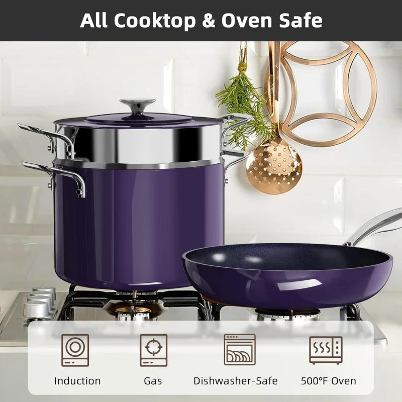 13Pc Lightweight Cookware Set, Non-Stick, Stay-Cool Handles