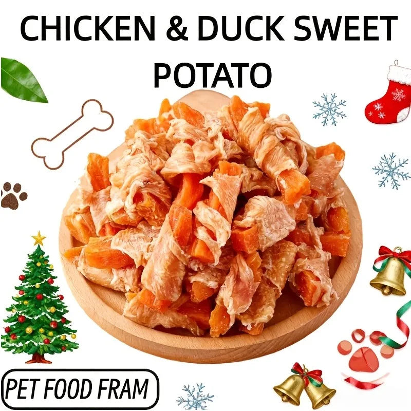 Training Treats: Chicken & Duck Wrapped Sweet Potato