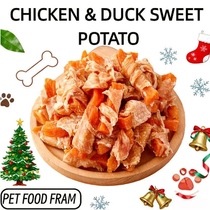 Training Treats: Chicken & Duck Wrapped Sweet Potato