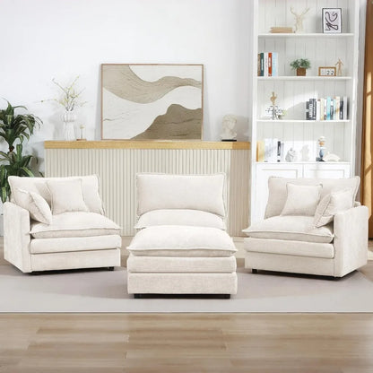 Beige Modular Sectional Sofa Cloud Couch L-Shape Convertible