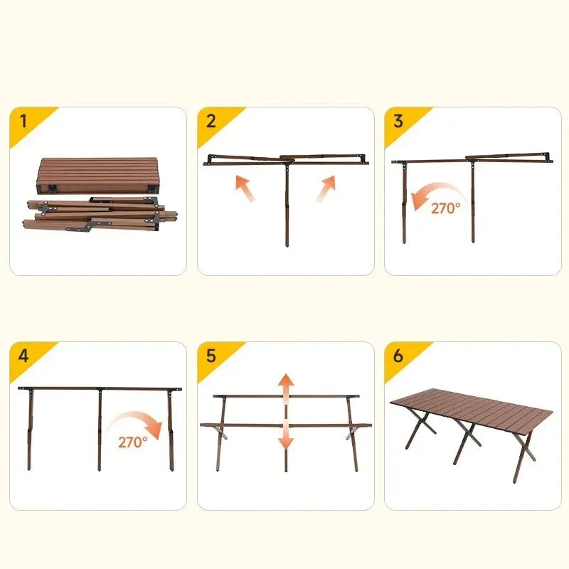 Outdoor Picnic Desk Lightweight Aluminum Table Sturdy Foldable Portable Folding Camping Table Garden Lawn Party Use Furniture