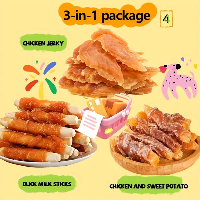 1-1.2lb Mixed Flavor Series, Cheese Duck, Chicken Jerkey